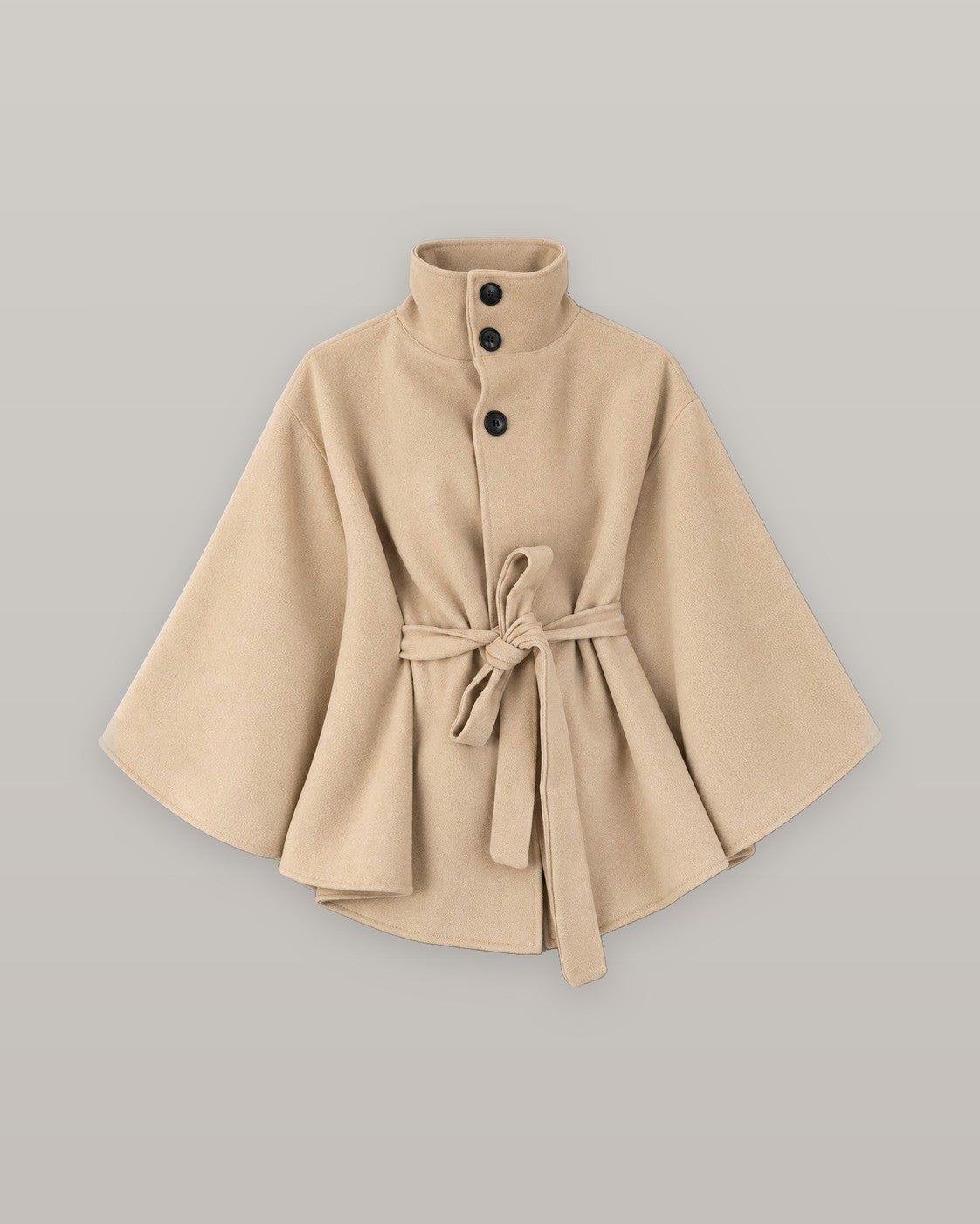 Belted Wool Cape Coat