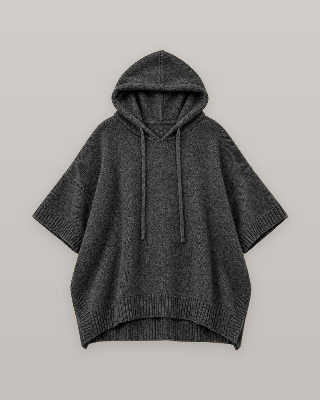 Hooded Knit Poncho
