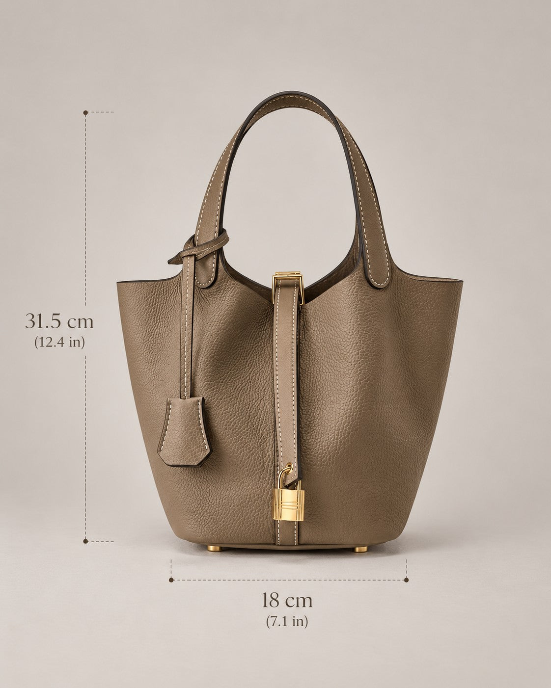 Leather Bucket Tote Bag