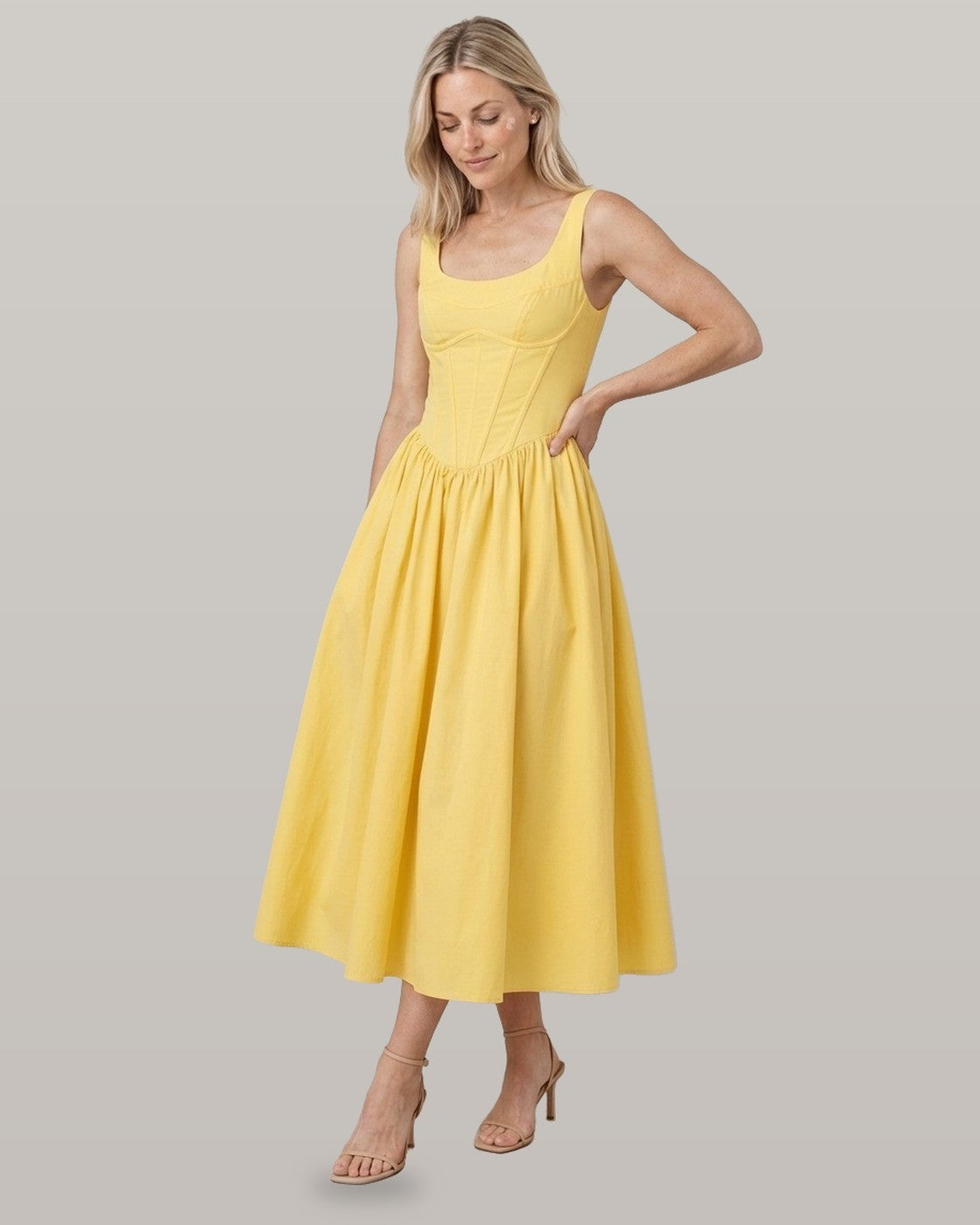 Amalfi Sculpted Bodice Midi Dress