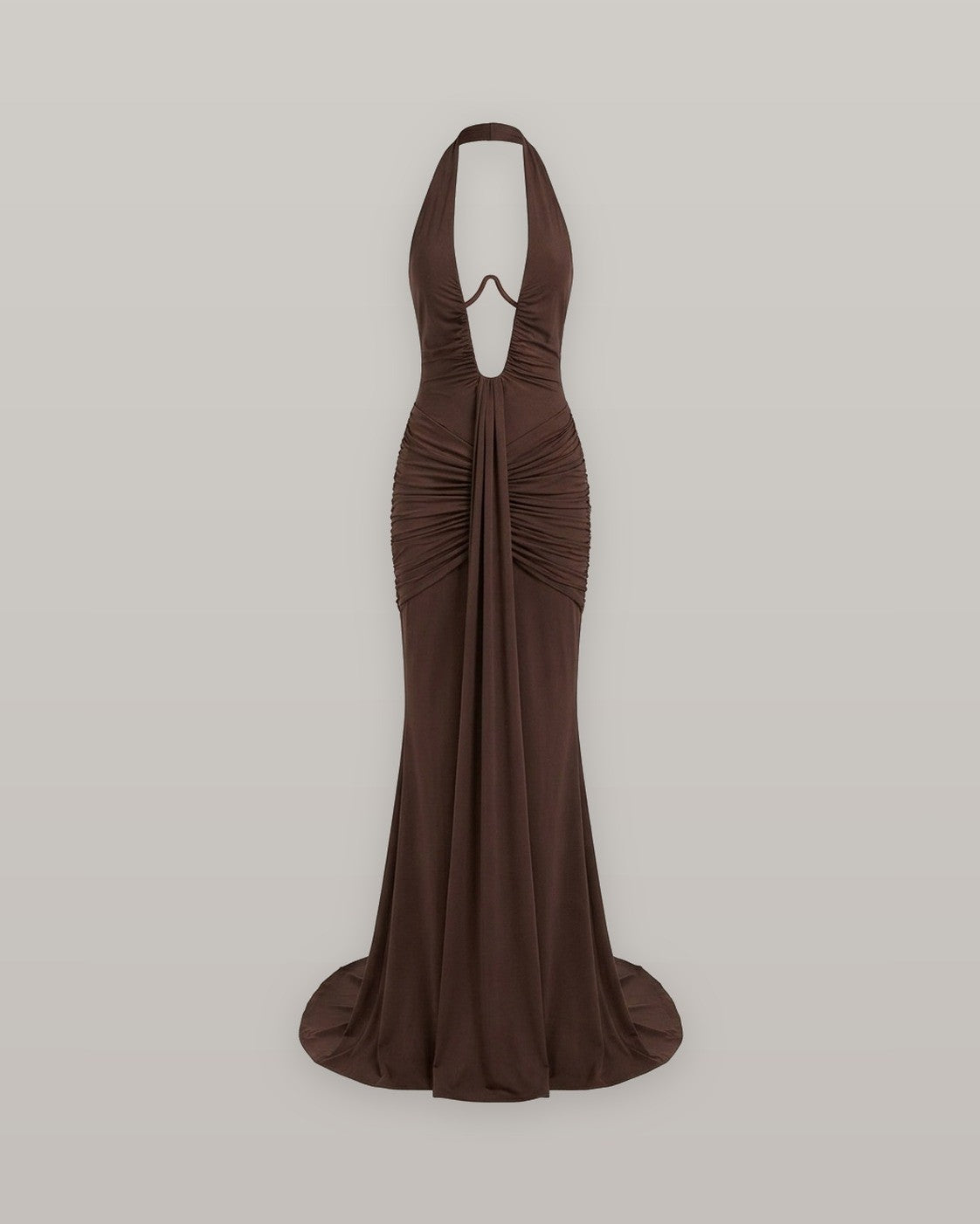 Ariel Plunge Halter Maxi Dress