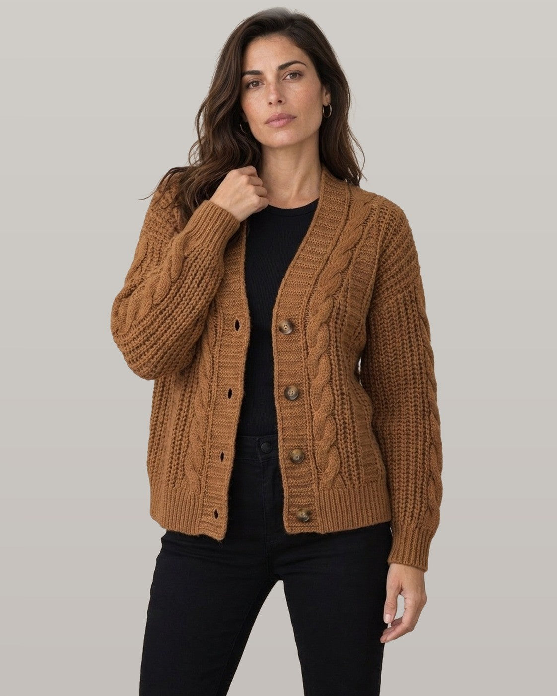 Rosalie Oversized Cable Knit Cardigan