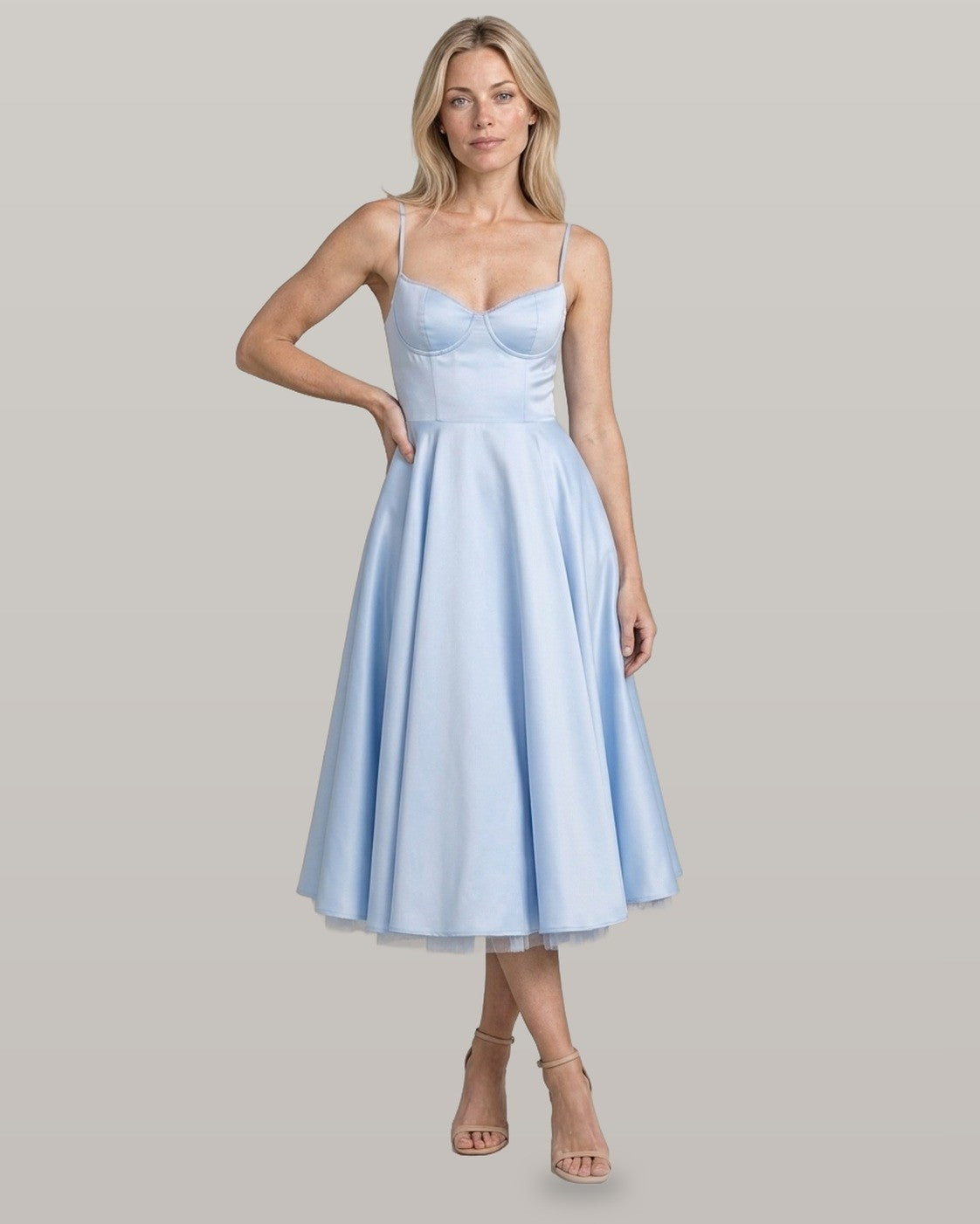 Selene Satin Corset Midi Dress