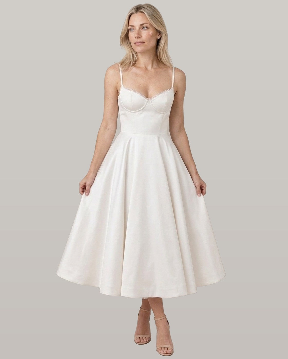 Selene Satin Corset Midi Dress