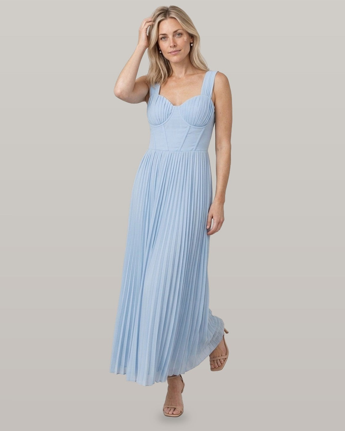 Siena Pleated Georgette Maxi Dress