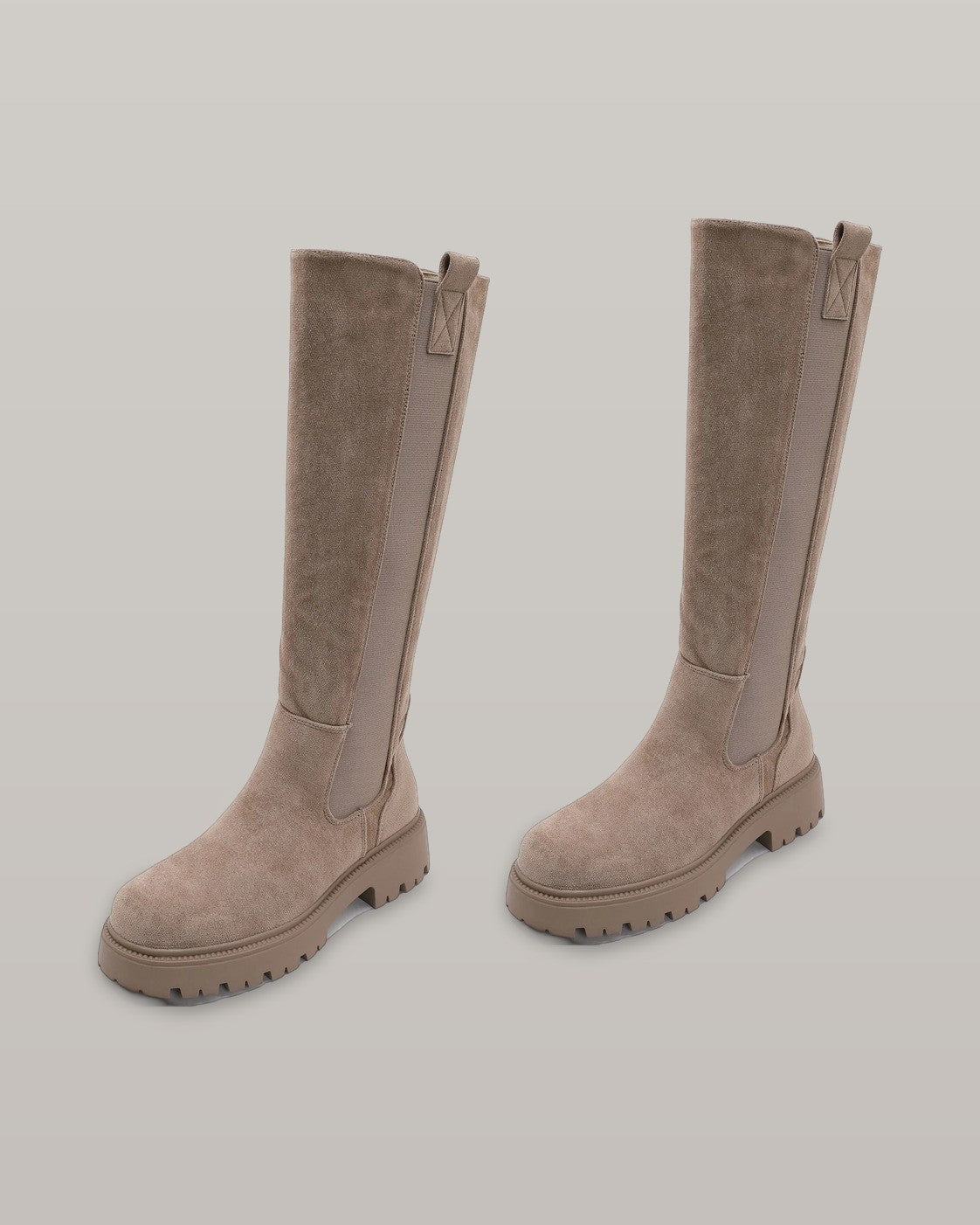 Chunky Sole Knee-High Chelsea Boots