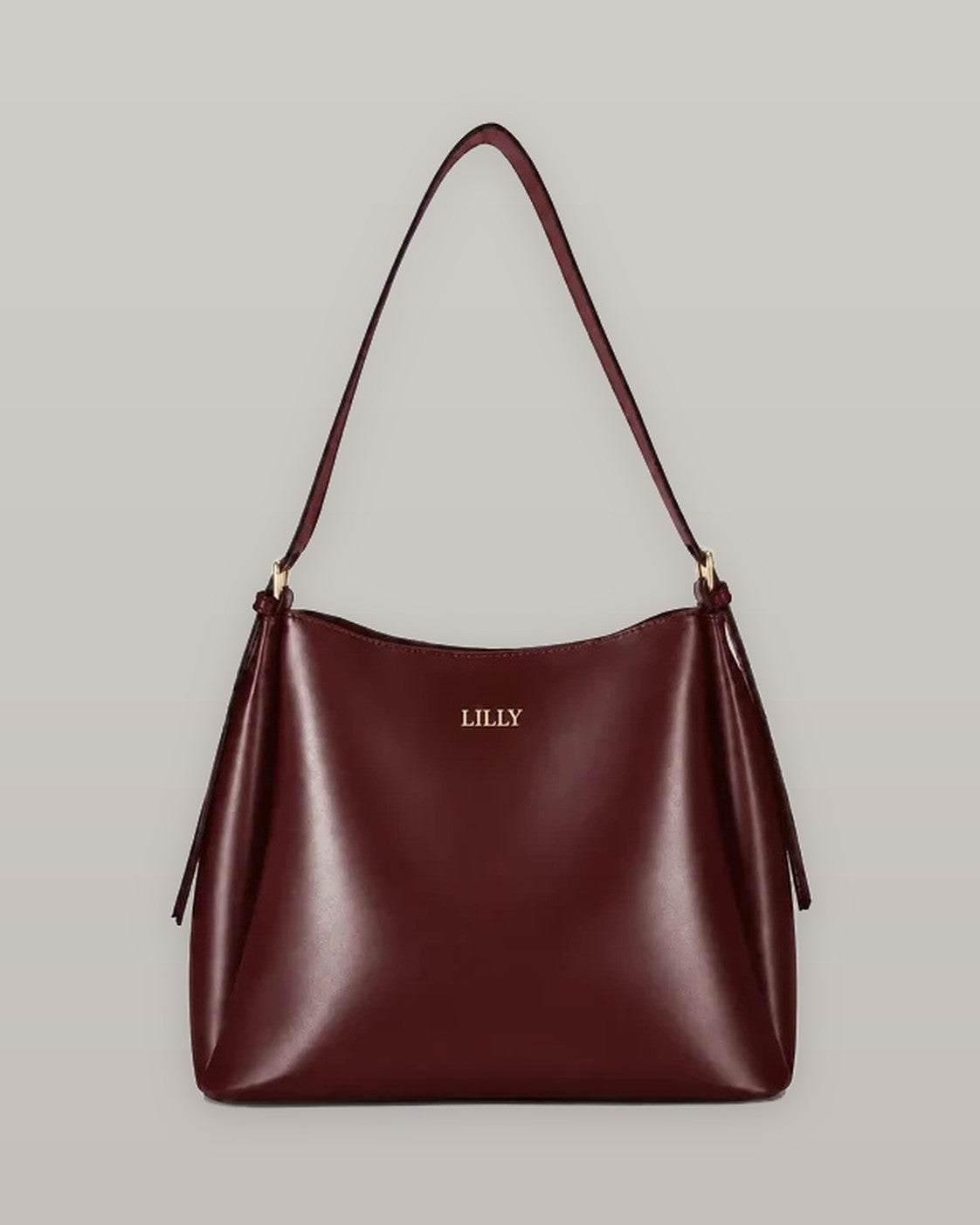 Leather Shoulder Bag Burgundy