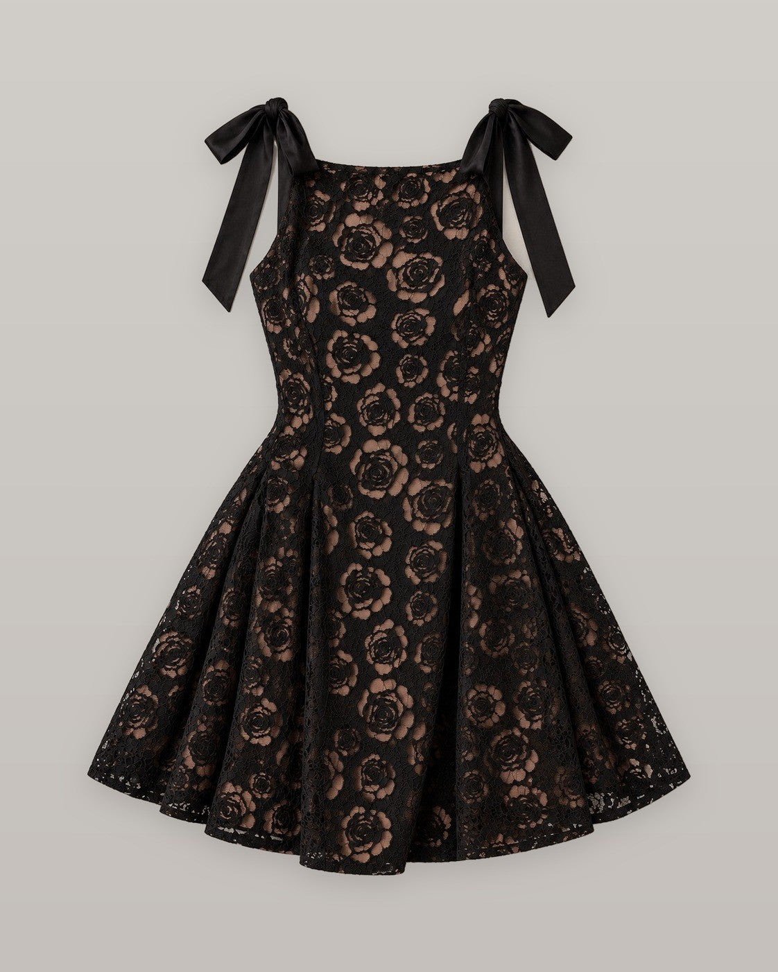 Black Boat Neck Jacquard Mini Dress
