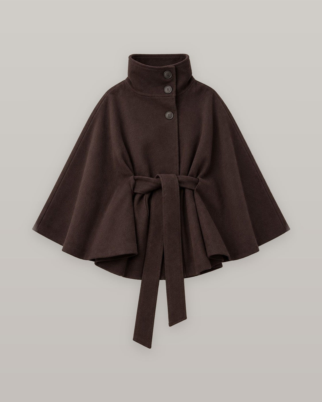 Belted Wool Cape Coat