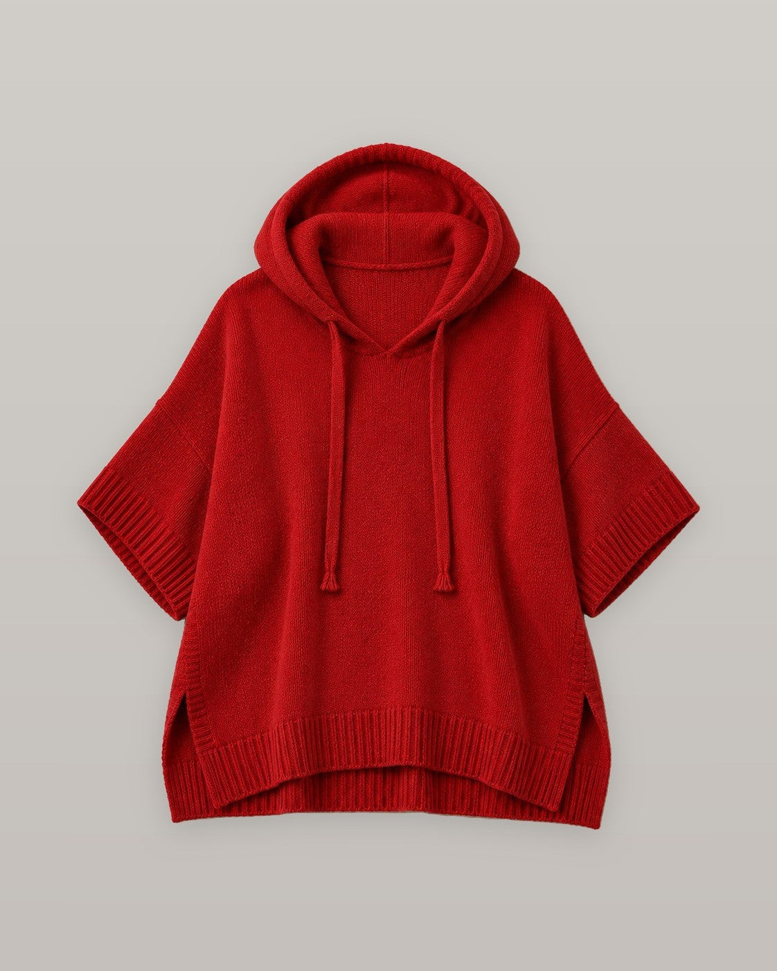 Hooded Knit Poncho