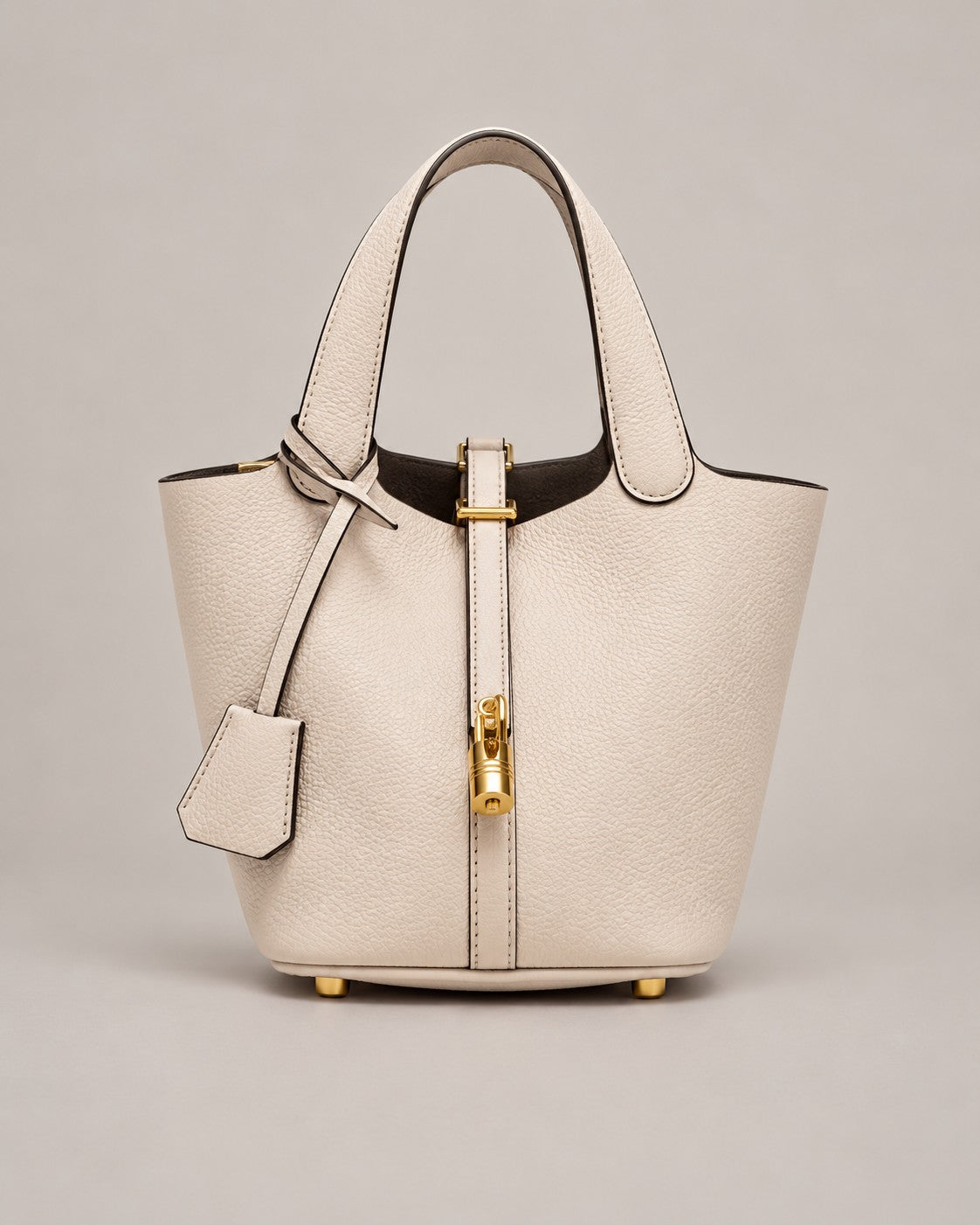 Leather Bucket Tote Bag