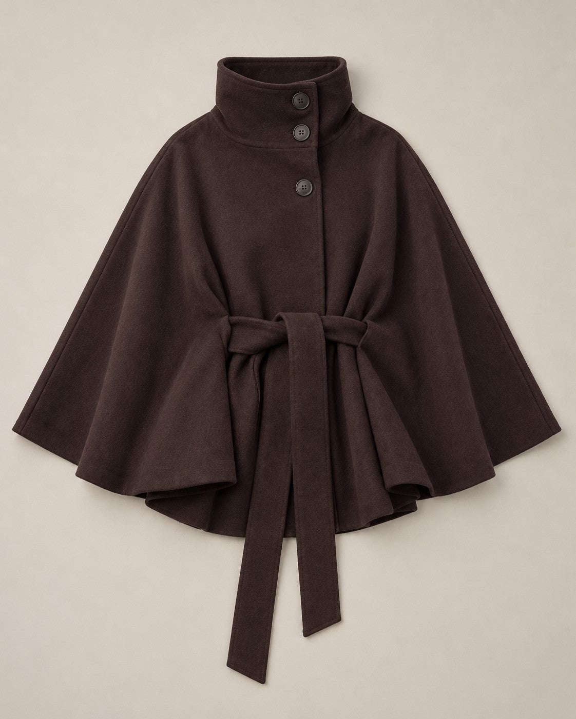 Belted Wool Cape Coat