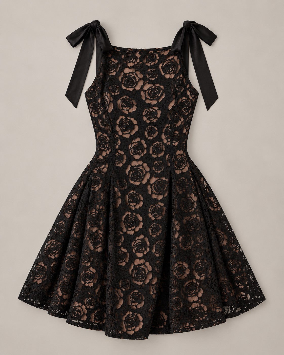Black Boat Neck Jacquard Mini Dress