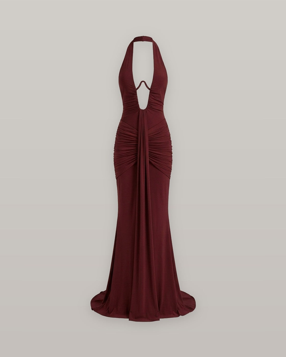 Ariel Plunge Halter Maxi Dress