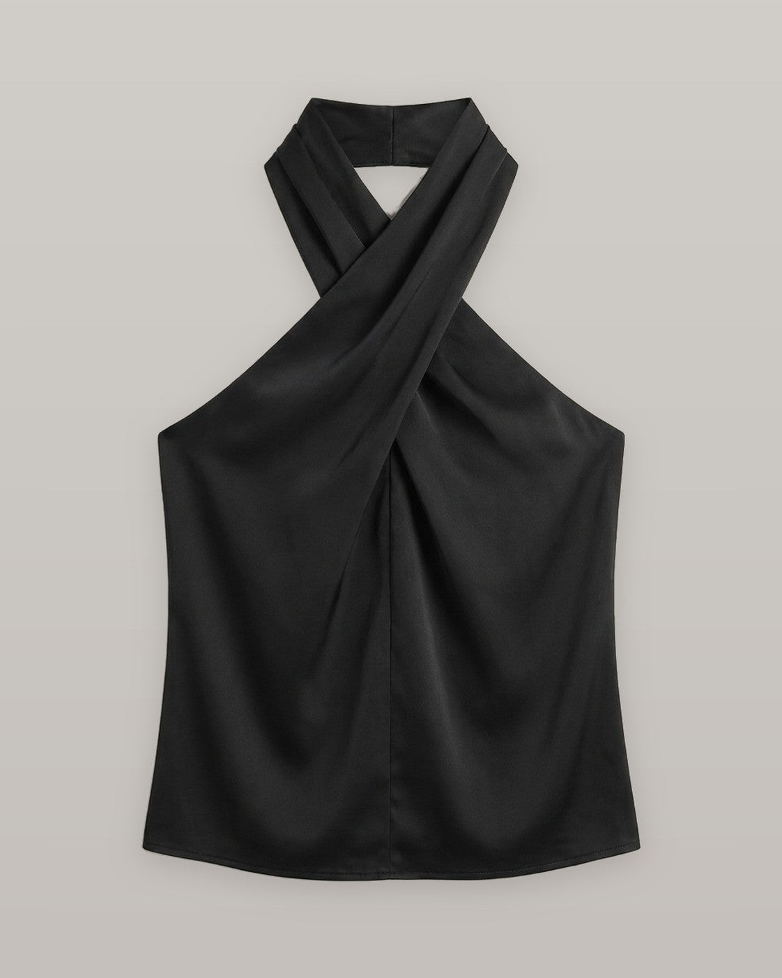 Satin Crossover Halter Top