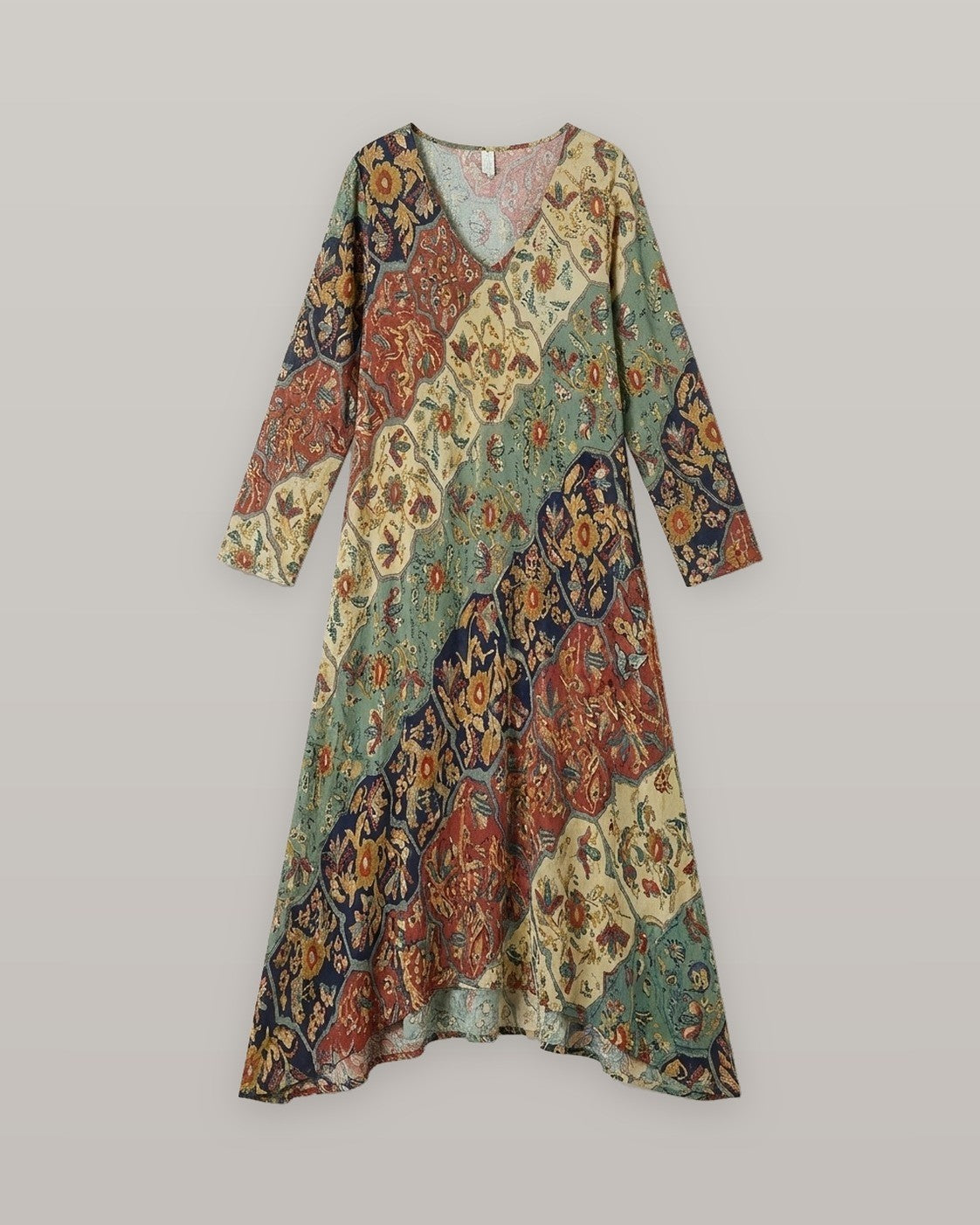 Lydia Flowy Patchwork Print Maxi Dress
