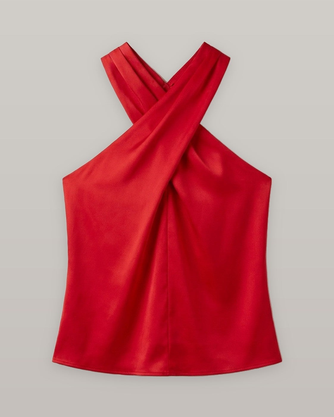 Satin Crossover Halter Top