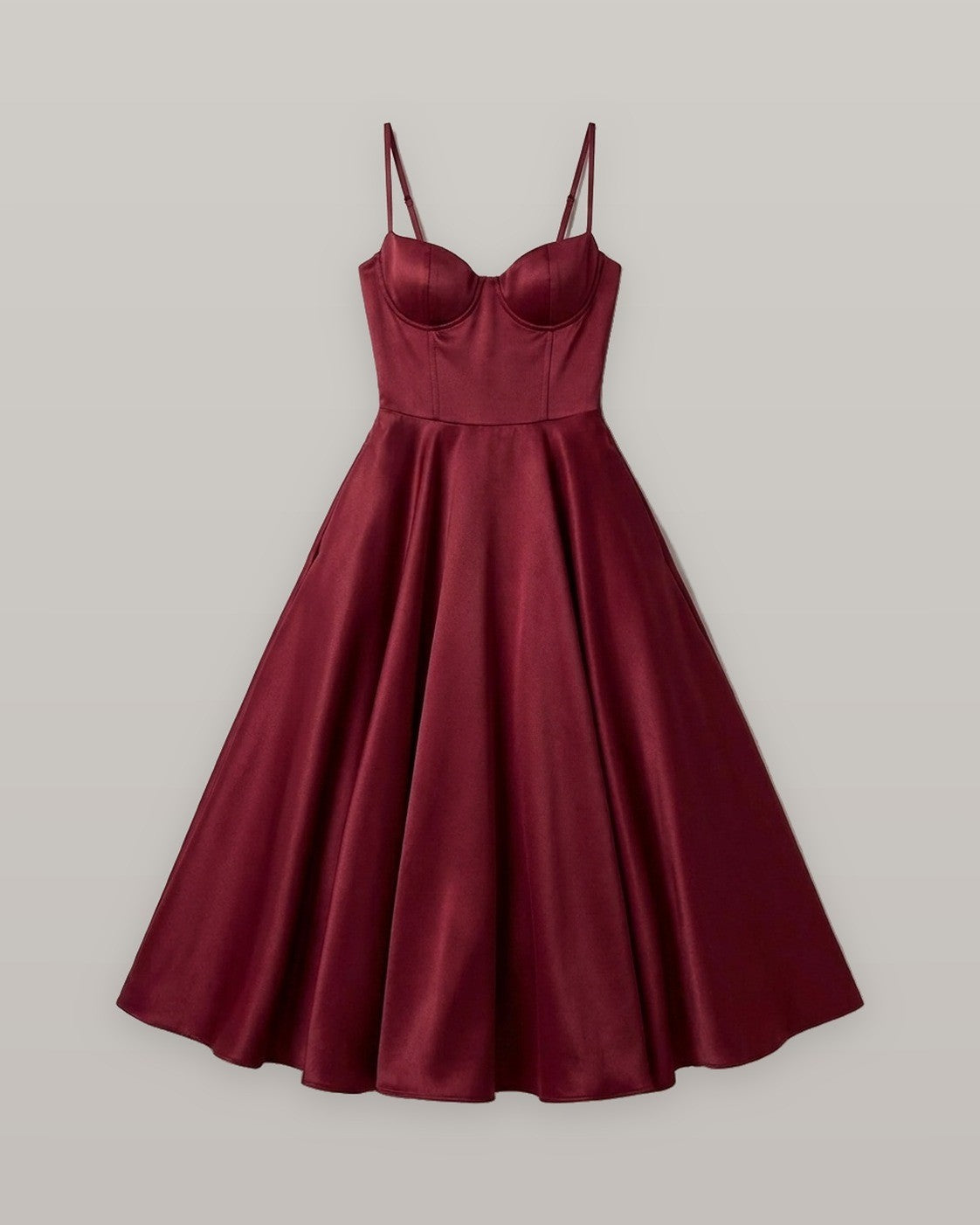 Selene Satin Corset Midi Dress