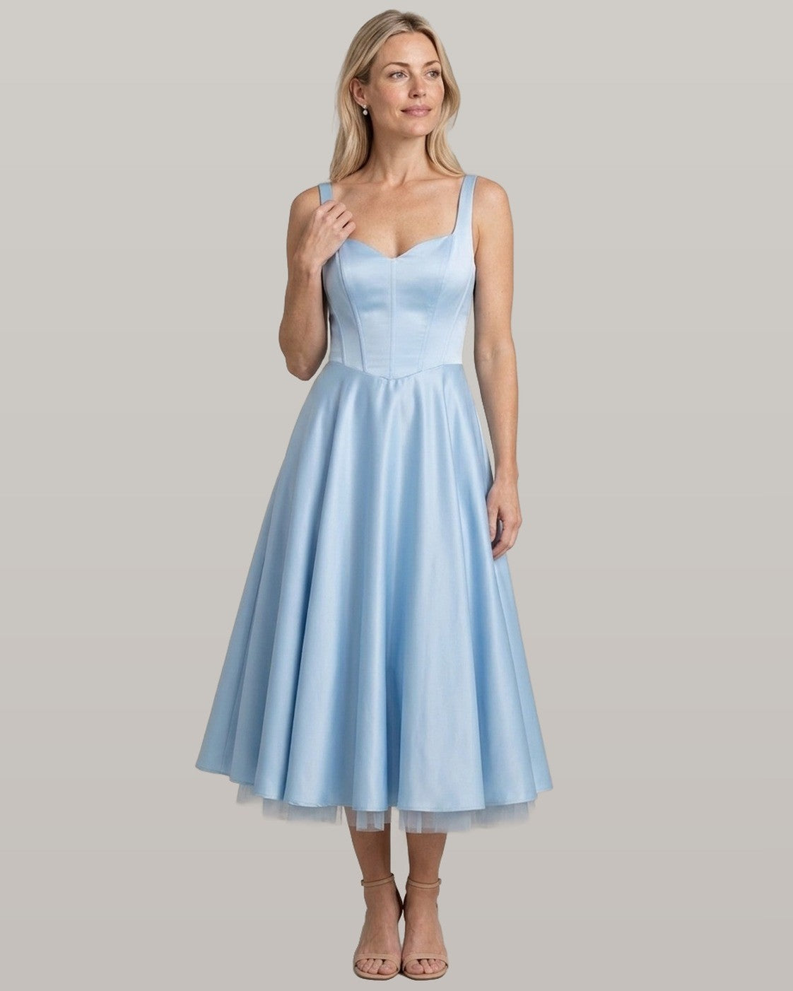 Selene Satin Corset Midi Dress
