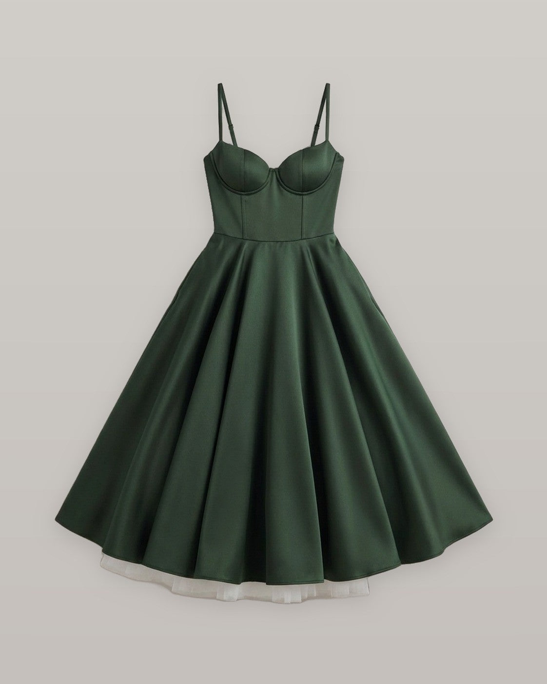 Selene Satin Corset Midi Dress
