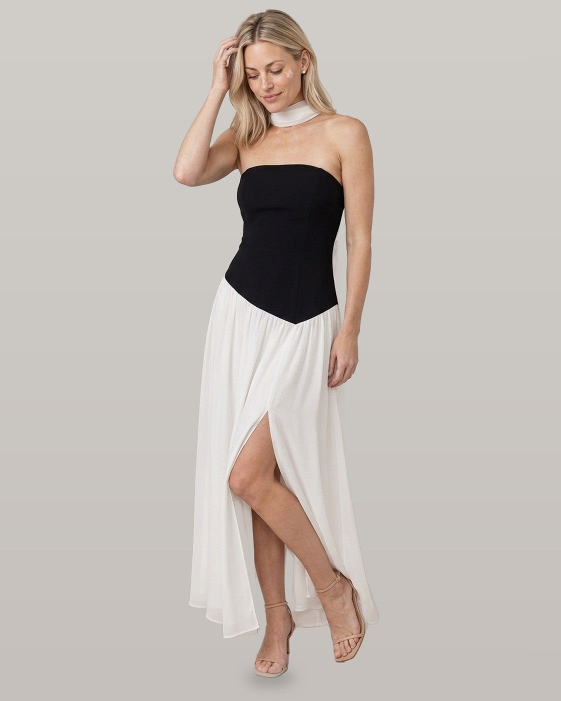 Serena Strapless Chiffon Maxi Dress