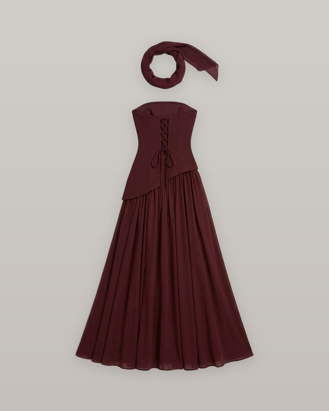 Serena Strapless Chiffon Maxi Dress